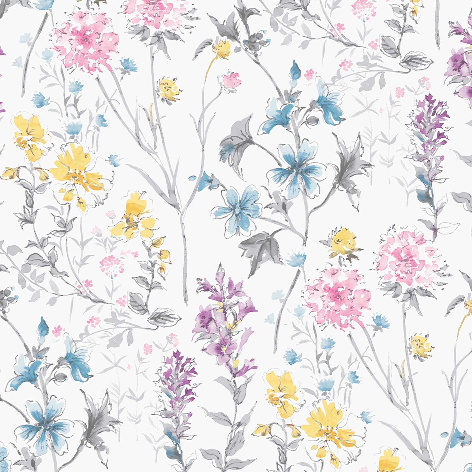 Laura Ashley Multicolour Wild meadow Smooth Wallpaper Sample