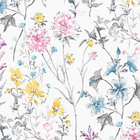 Laura Ashley Multicolour Wild meadow Smooth Wallpaper