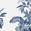 Laura Ashley Narberth Blue Leaves Smooth Wallpaper