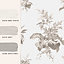 Laura Ashley Narberth Grey Leaves Smooth Wallpaper