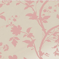 Laura Ashley Oriental Chalk pink Garden Smooth Wallpaper