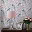 Laura Ashley Osterley Rosewood Floral Smooth Wallpaper Sample
