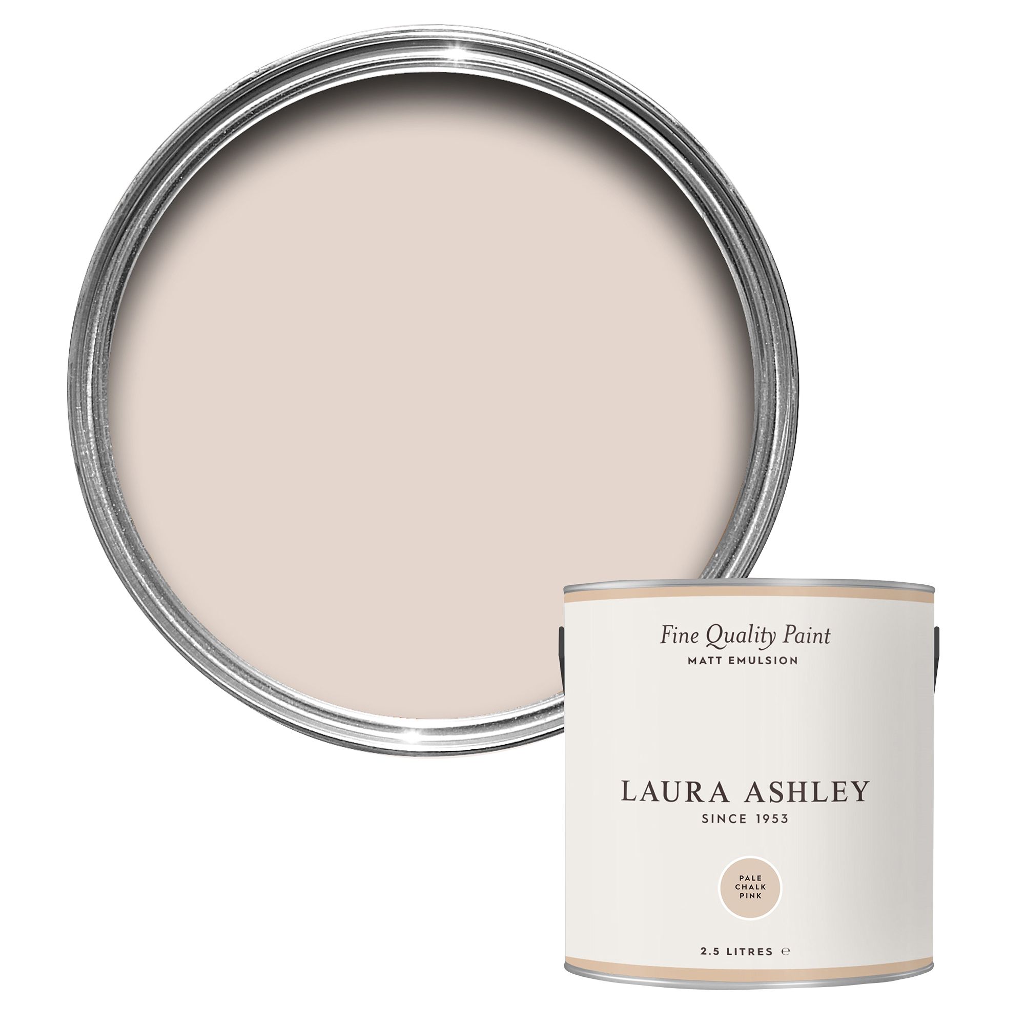 Laura Ashley Pale Chalk Pink Matt Emulsion paint, 2.5L