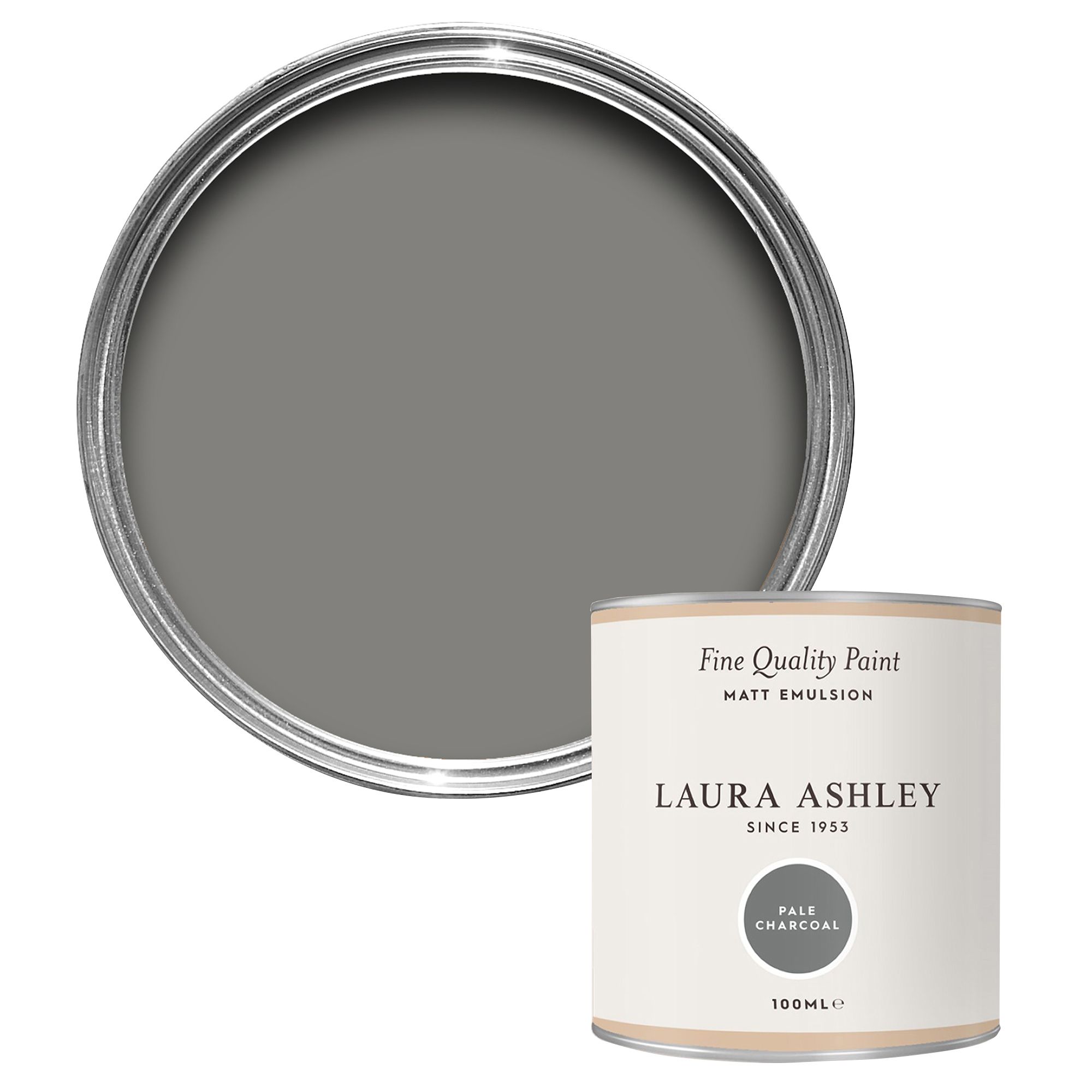 Laura Ashley Pale Charcoal Matt Emulsion paint, 100ml