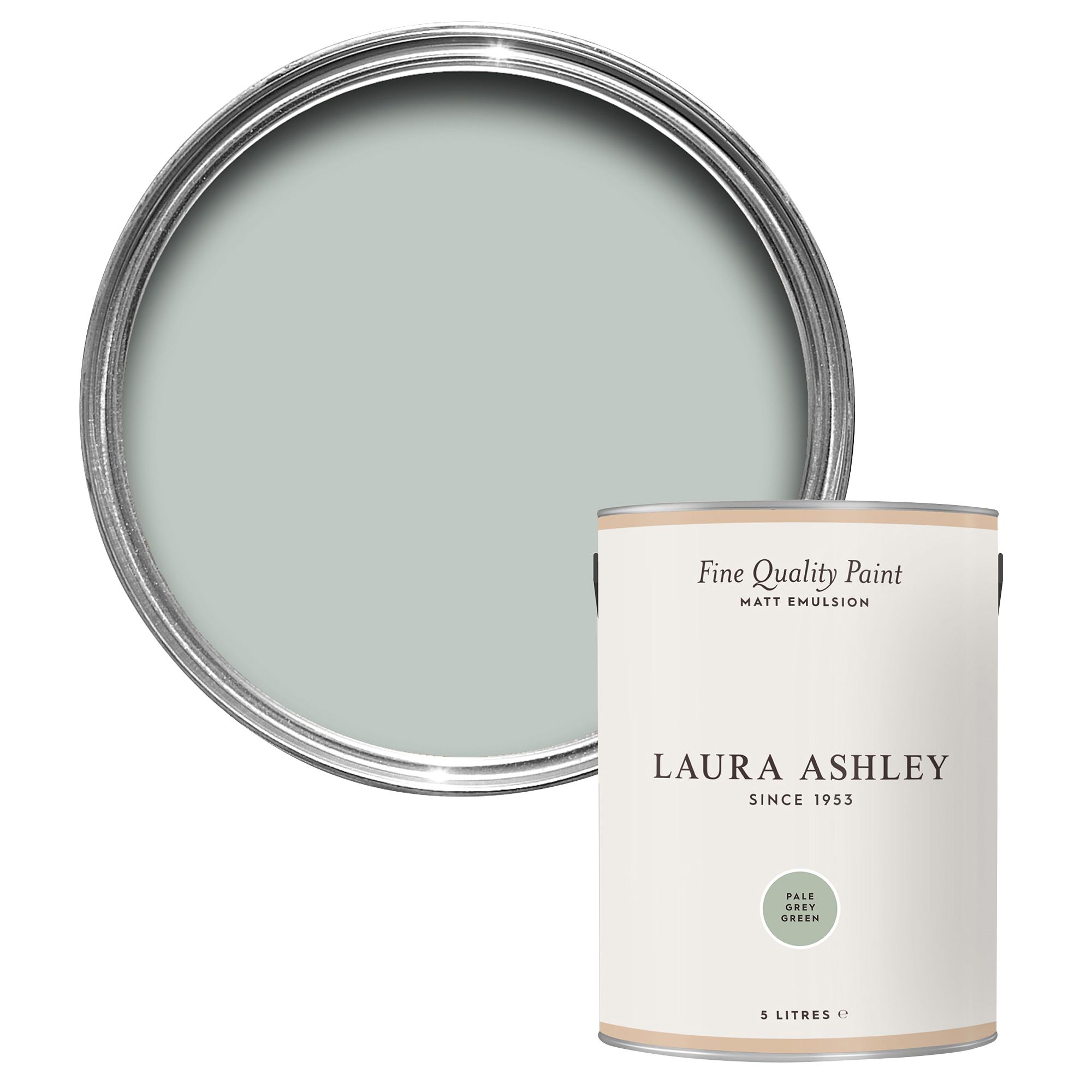 Laura Ashley Pale Grey Green Matt Emulsion paint, 5L | DIY at B&Q