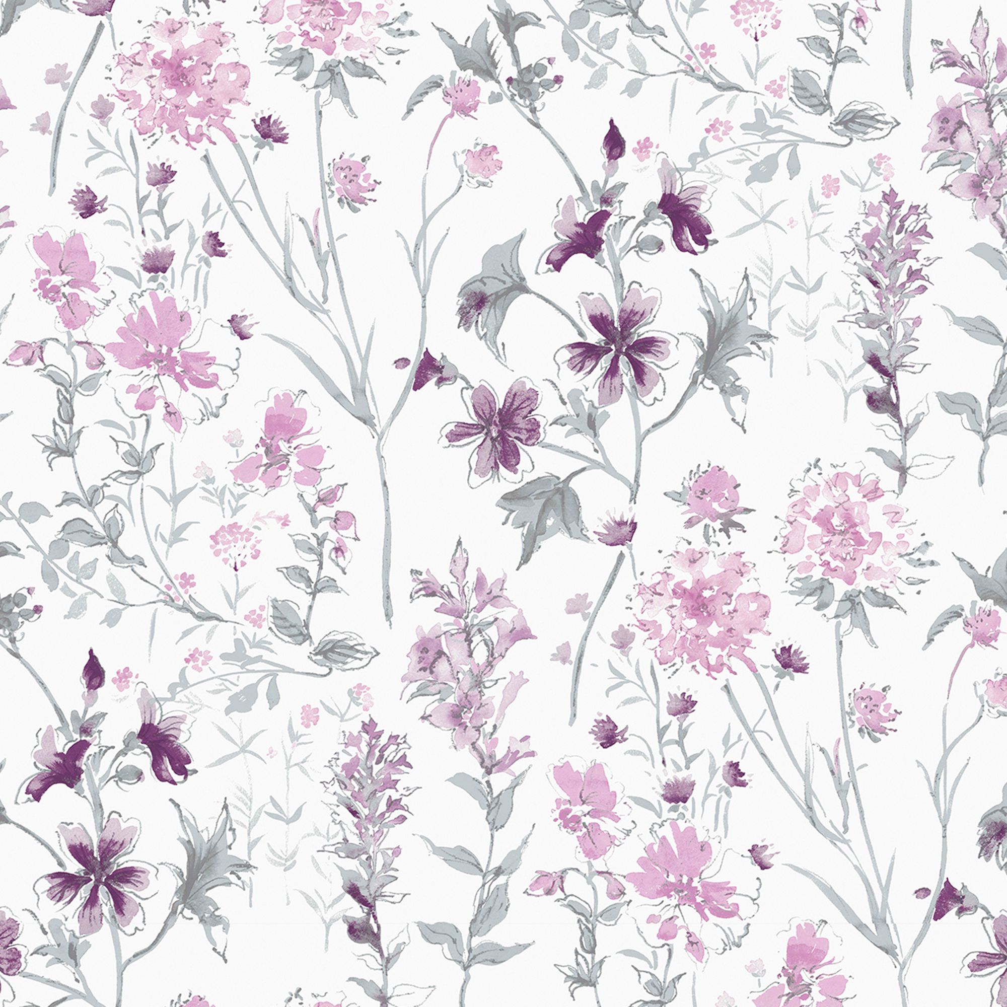 Laura Ashley Pale iris Wild meadow Smooth Wallpaper