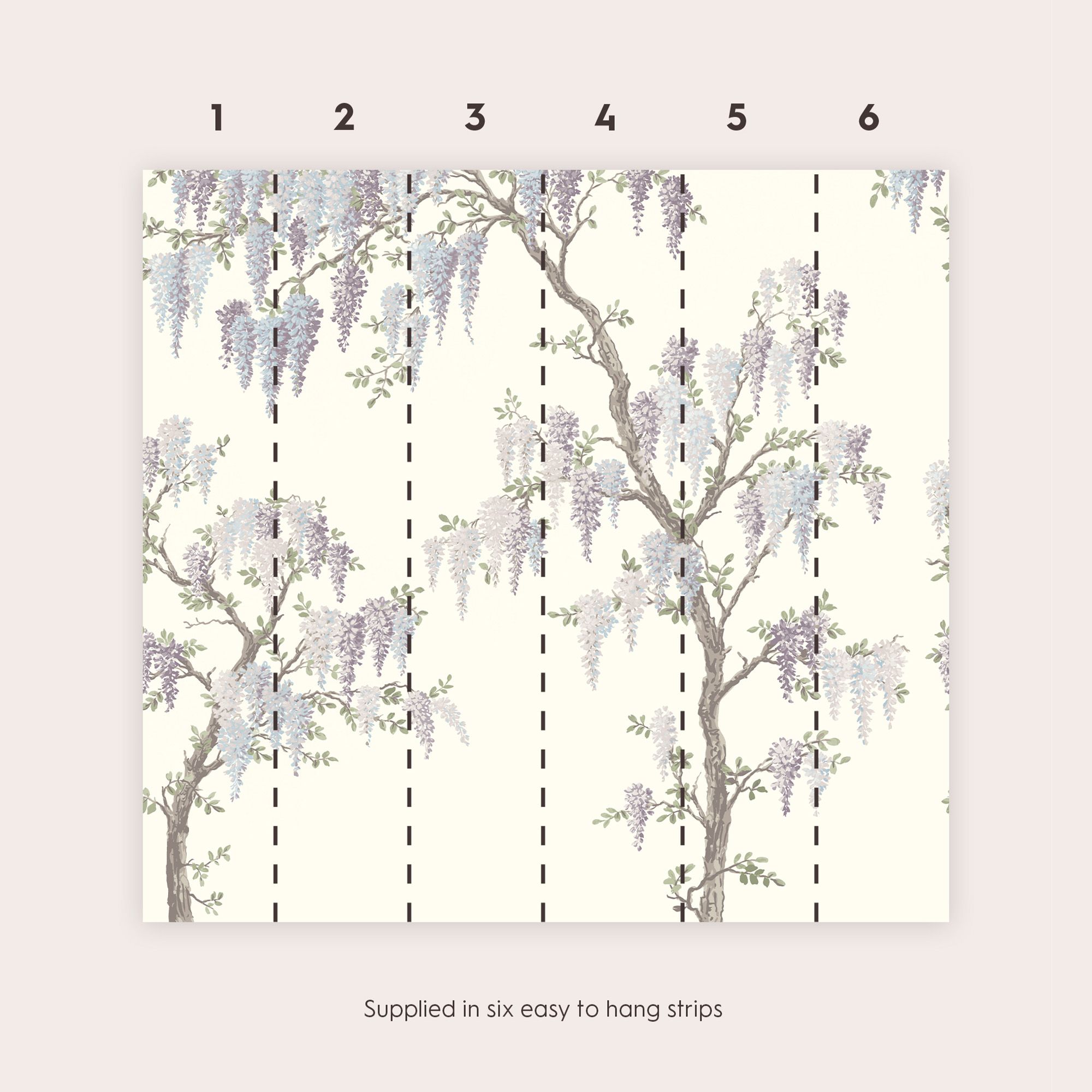 Laura Ashley Pale iris Wisteria garden Matt Mural