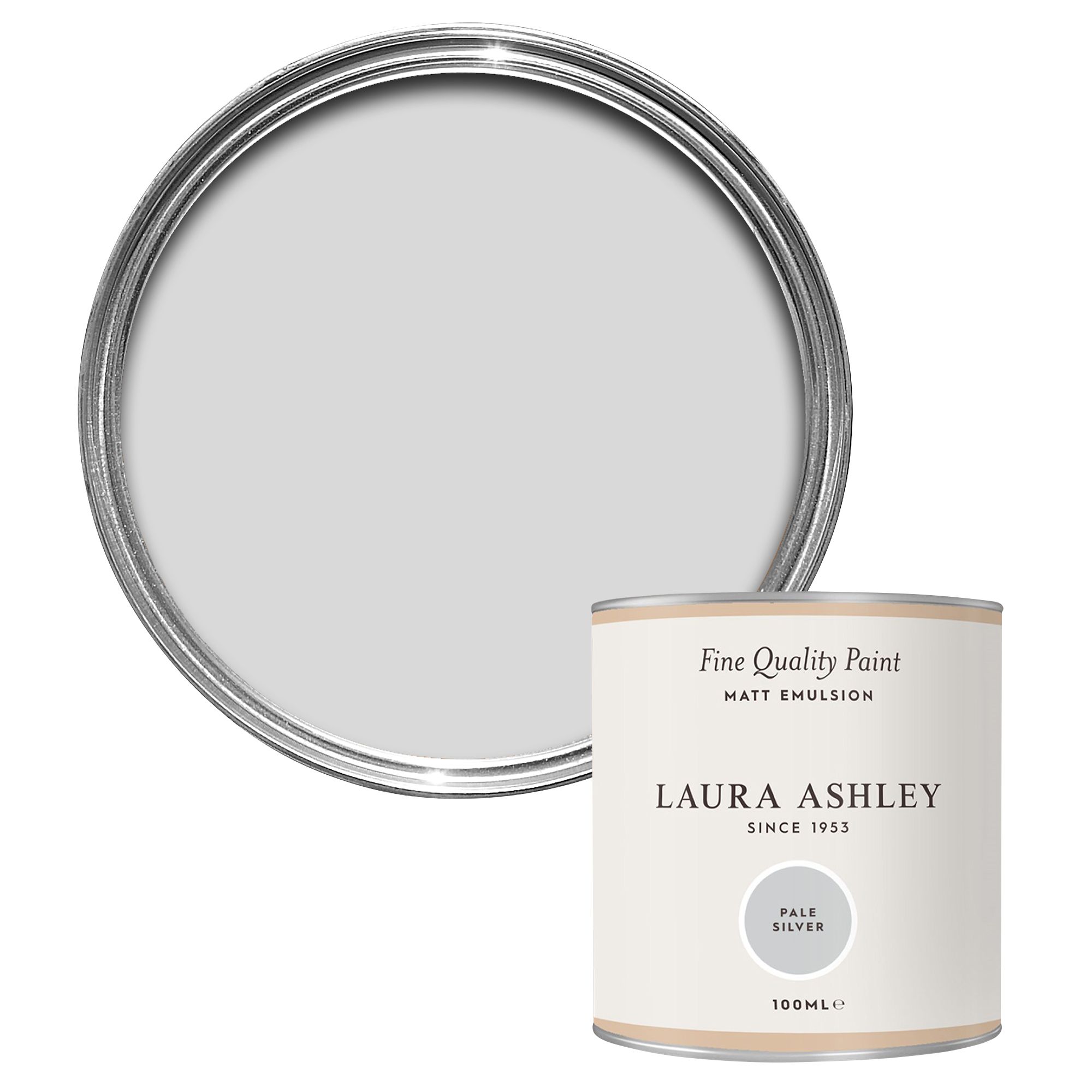 Laura Ashley Pale Silver Matt Emulsion paint, 100ml