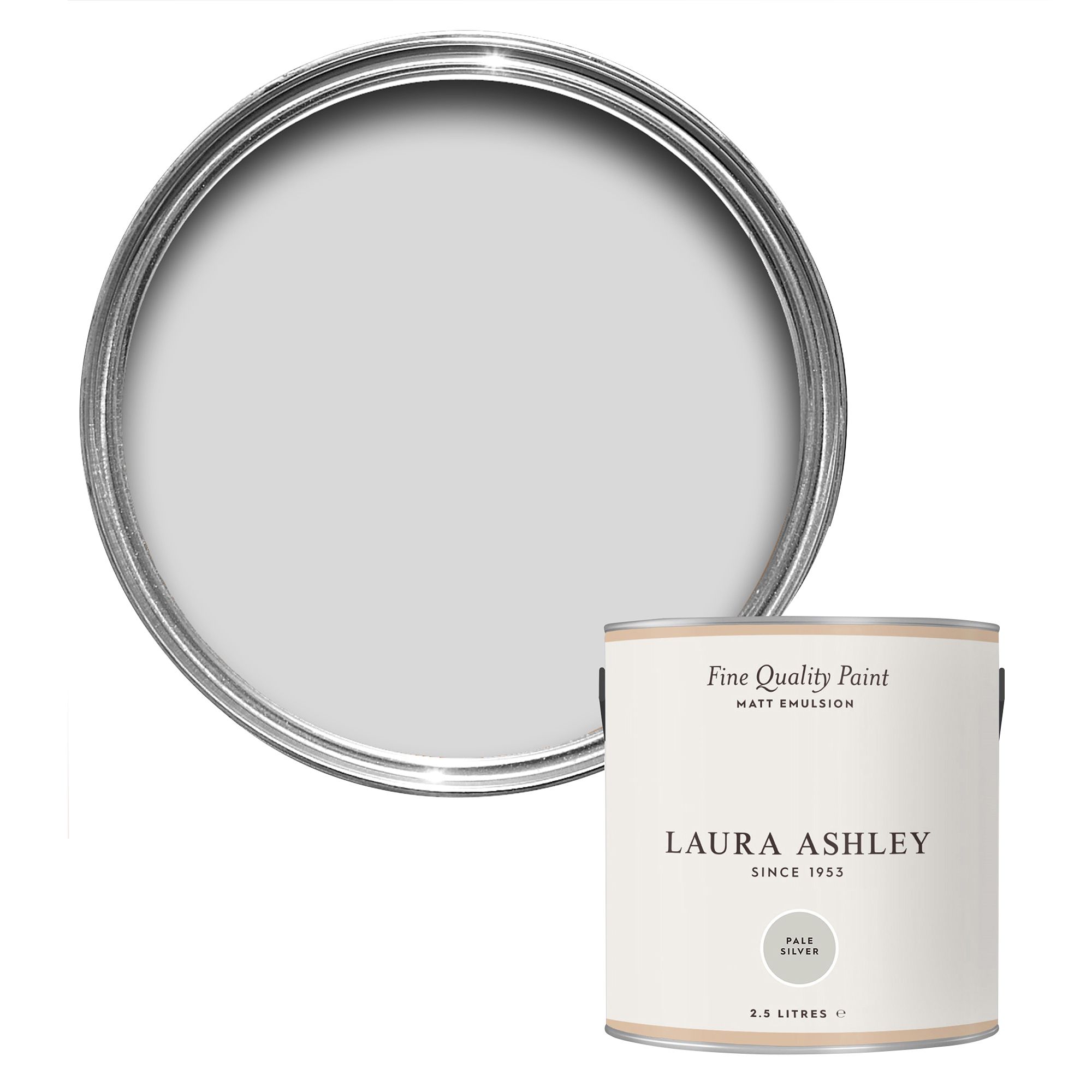 Laura Ashley Pale Silver Matt Emulsion paint, 2.5L