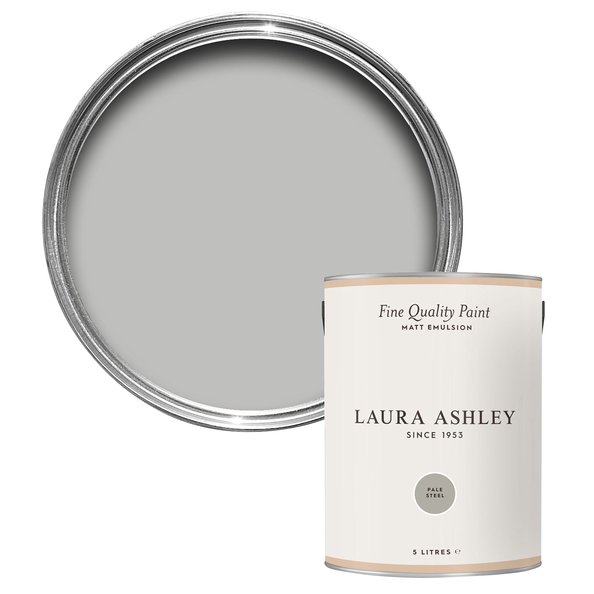 Laura Ashley Pale Steel Matt Emulsion paint, 5L