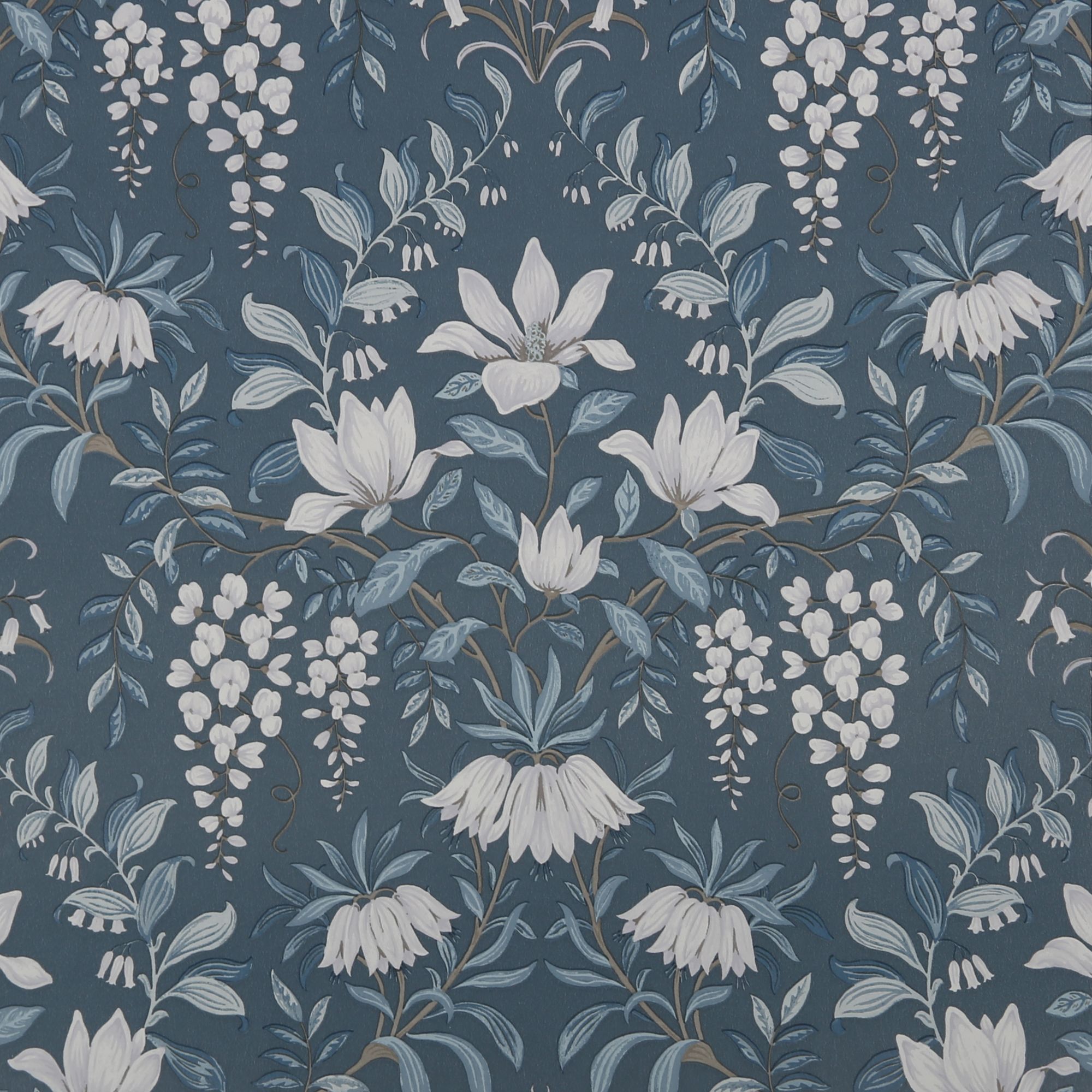 Laura Ashley Parterre Dark seaspray Damask Smooth Wallpaper