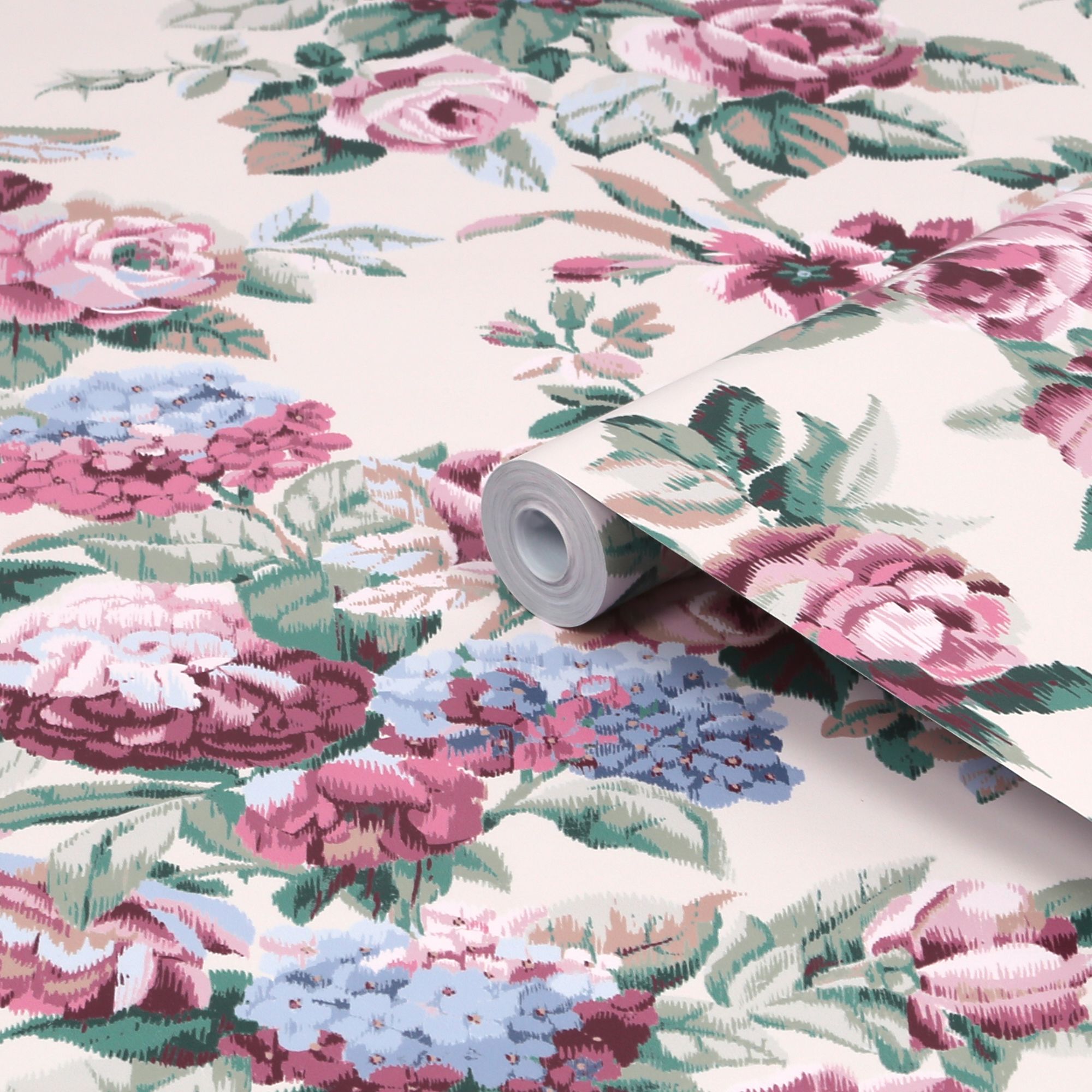 Laura Ashley Pembrey Hazelnut Floral Smooth Wallpaper Sample