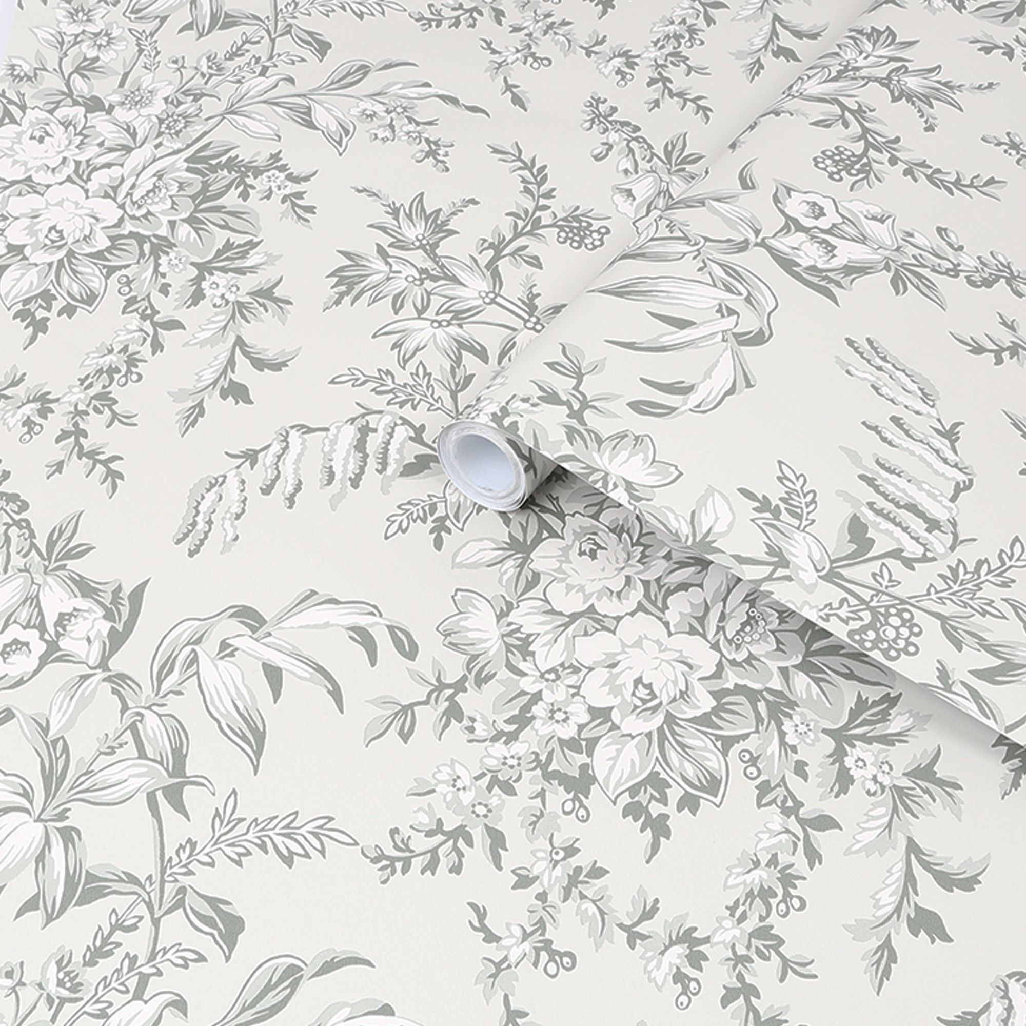 Buy Laura Ashley Picardie Sage Floral Smooth Wallpaper Sample | DIY at B&Q