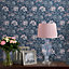 Laura Ashley Portia Dark seaspray Floral Smooth Wallpaper Sample