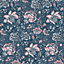 Laura Ashley Portia Dark seaspray Floral Smooth Wallpaper