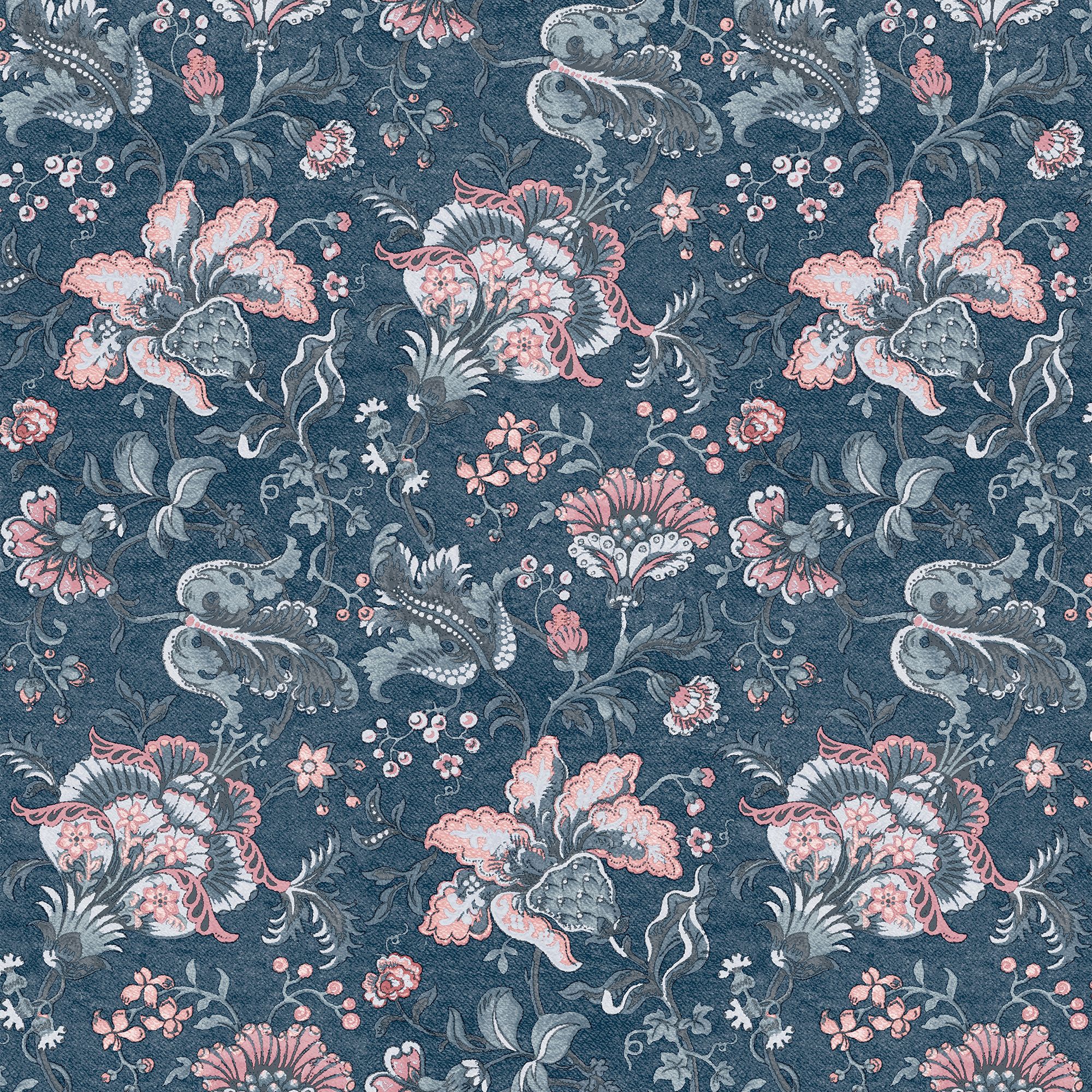 Laura Ashley Portia Dark seaspray Floral Smooth Wallpaper