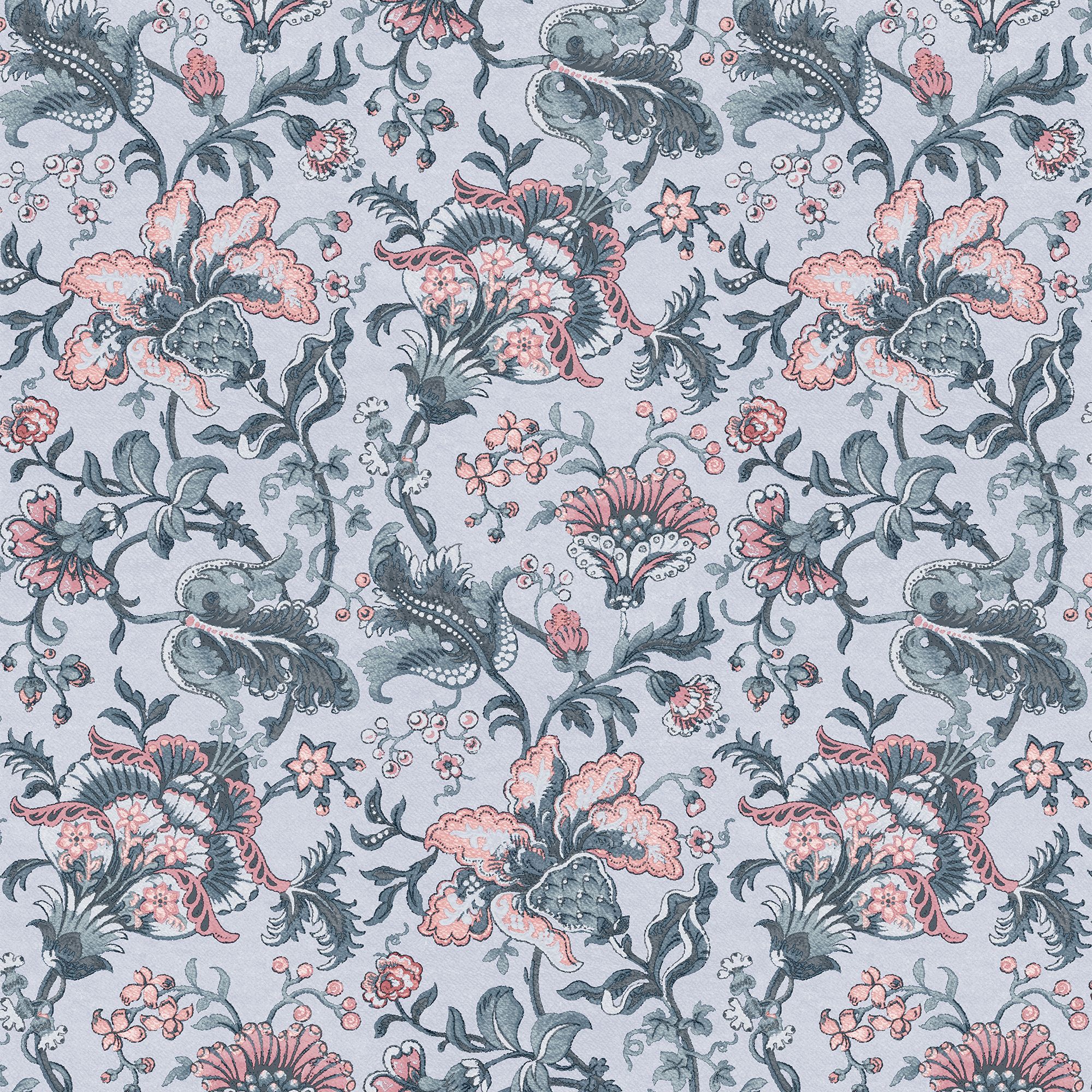 Laura Ashley Portia Pale slate Floral Smooth Wallpaper