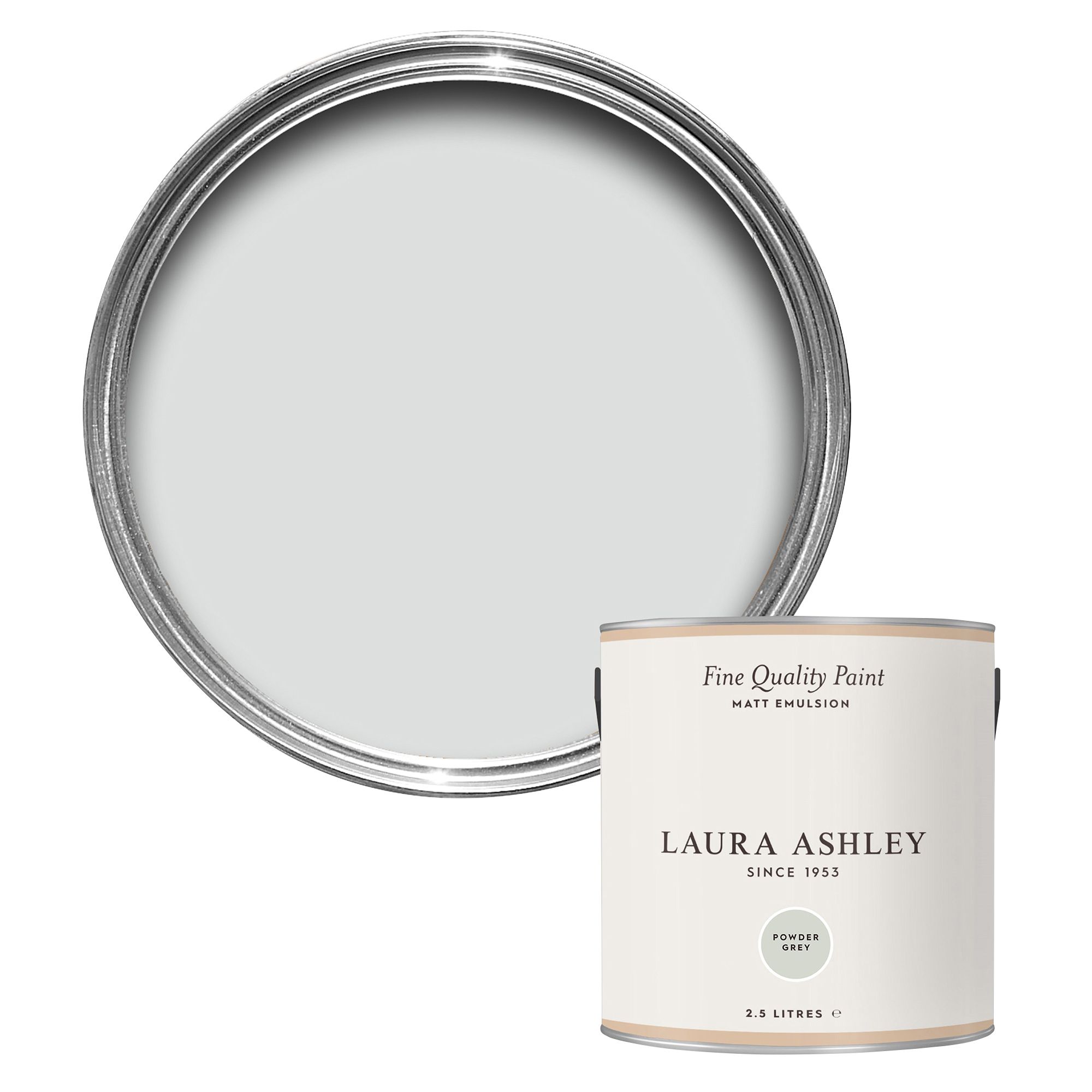 Laura Ashley Powder Grey Matt Emulsion paint, 2.5L