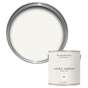 Laura Ashley Pure White Matt Emulsion paint, 2.5L