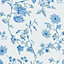 Laura Ashley Rambling Rector Blue Sky Floral Smooth Wallpaper
