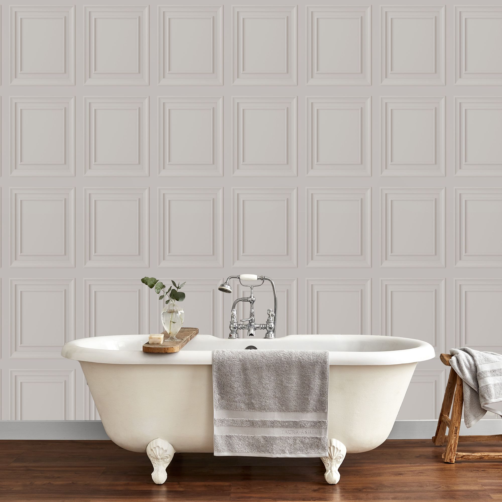 Laura Ashley Redbrook wood Grey Wood panel Smooth Wallpaper