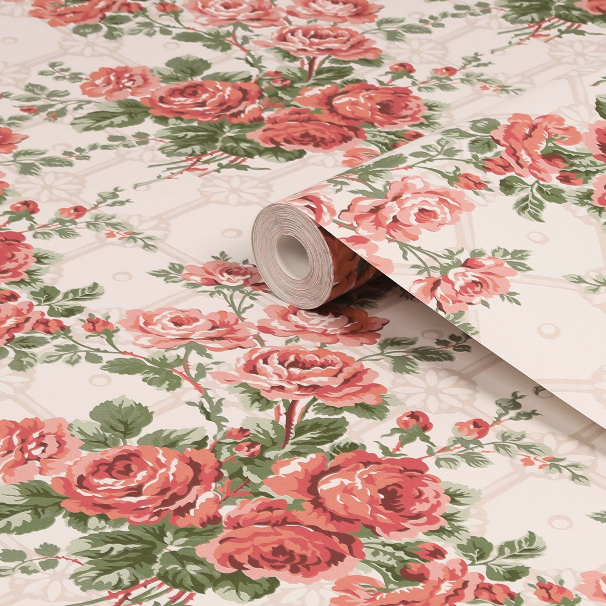 Laura Ashley Rose Garden Country Roses Pink Smooth Wallpaper | DIY at B&Q