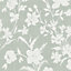 Laura Ashley Rye Sage Floral Smooth Wallpaper