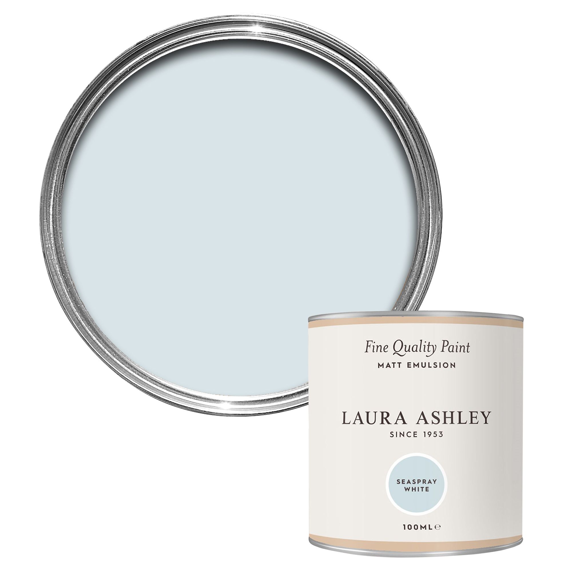 Laura Ashley Seaspray White Matt Emulsion paint, 100ml