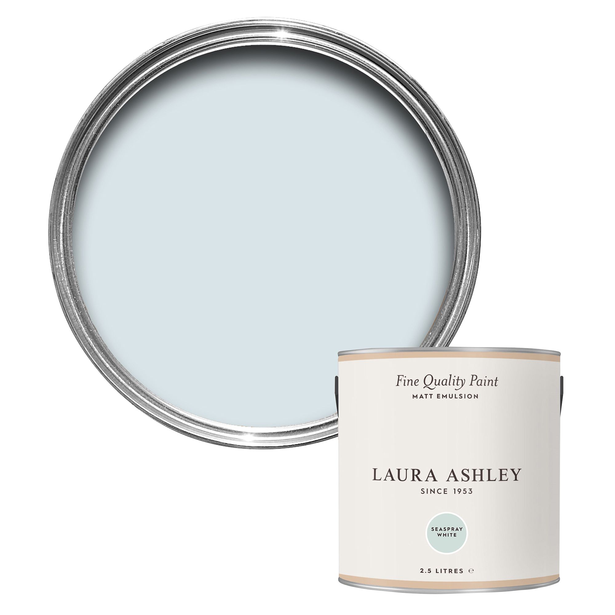 Laura Ashley Seaspray White Matt Emulsion paint, 2.5L