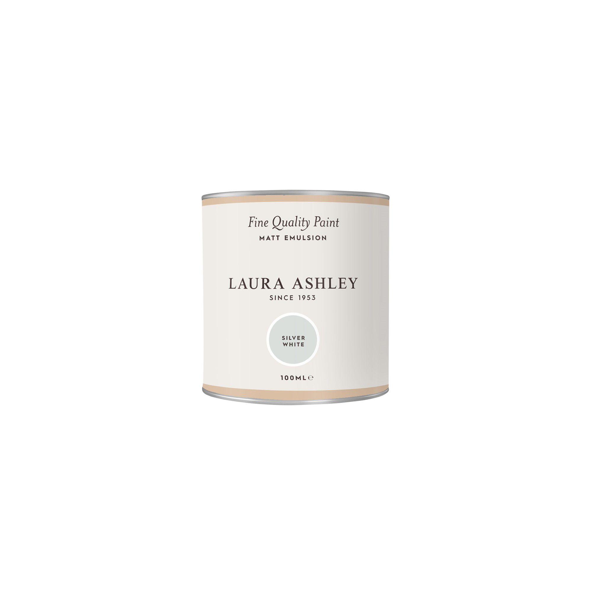 Laura Ashley Silver White Matt Emulsion paint, 100ml