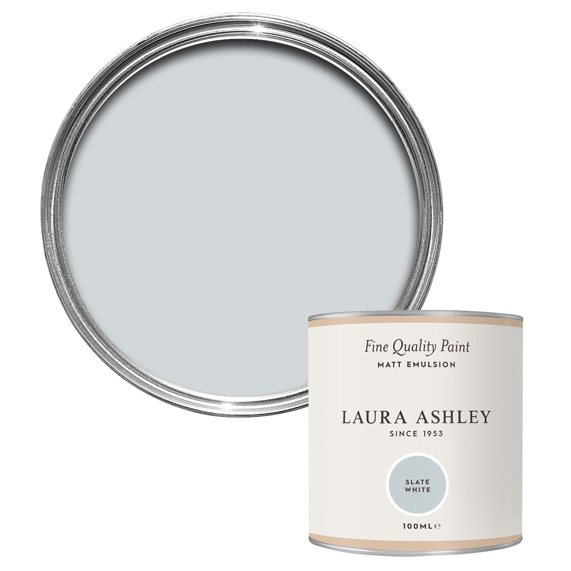 Laura Ashley Slate White Matt Emulsion paint, 100ml