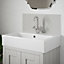 Laura Ashley Slate white Mr Jones Glass Self-adhesive Bathroom Splashback (H)25cm (W)60cm