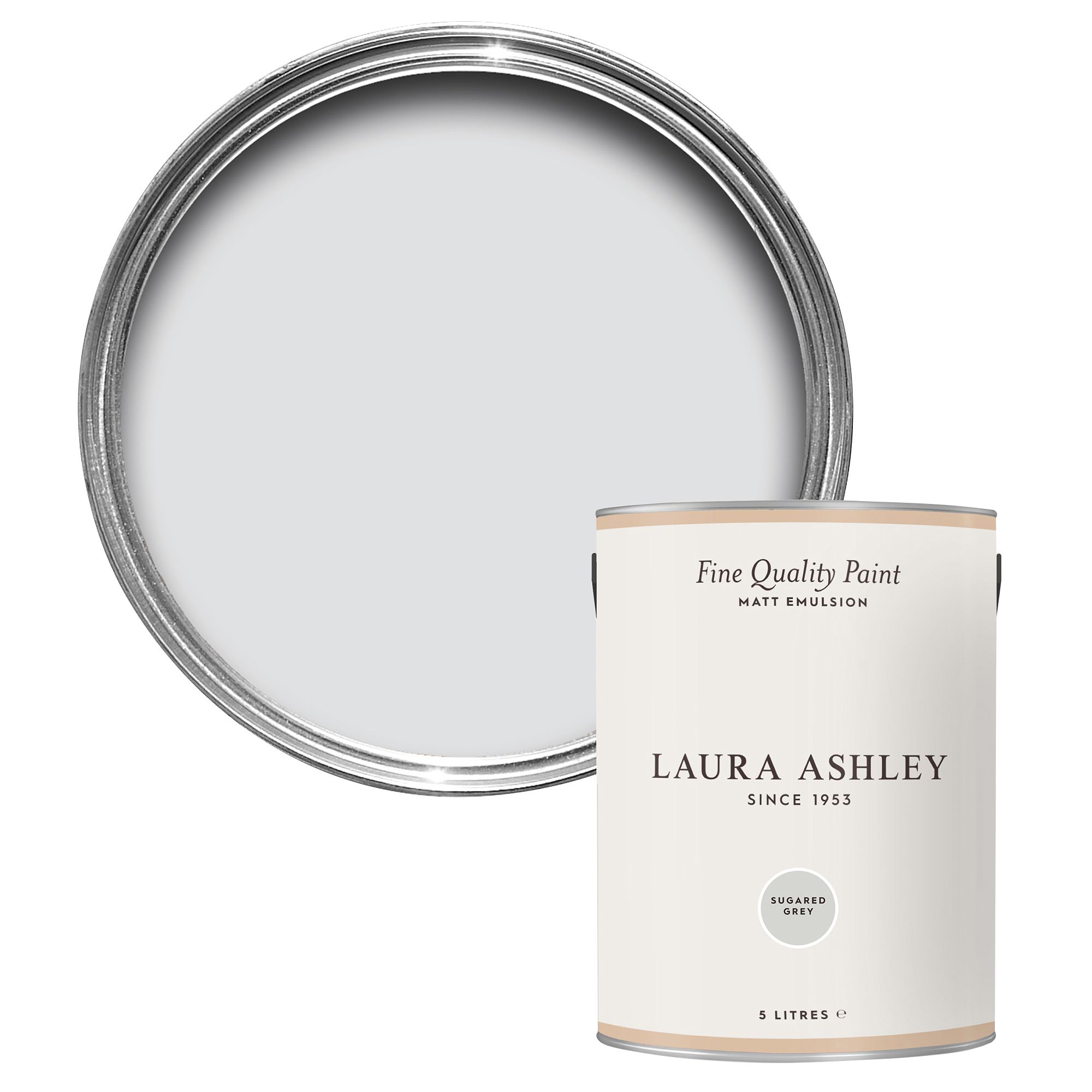 Laura Ashley Sugared Grey Matt Emulsion paint, 5L