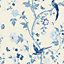 Laura Ashley Summer palace Royal blue Floral Smooth Wallpaper Sample