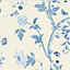 Laura Ashley Summer palace Royal blue Floral Smooth Wallpaper Sample