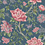Laura Ashley Tapestry Dark seaspray Floral Smooth Wallpaper Sample