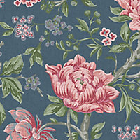 Laura Ashley Tapestry Dark seaspray Floral Smooth Wallpaper
