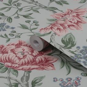 Laura Ashley Tapestry Slate grey Floral Smooth Wallpaper Sample