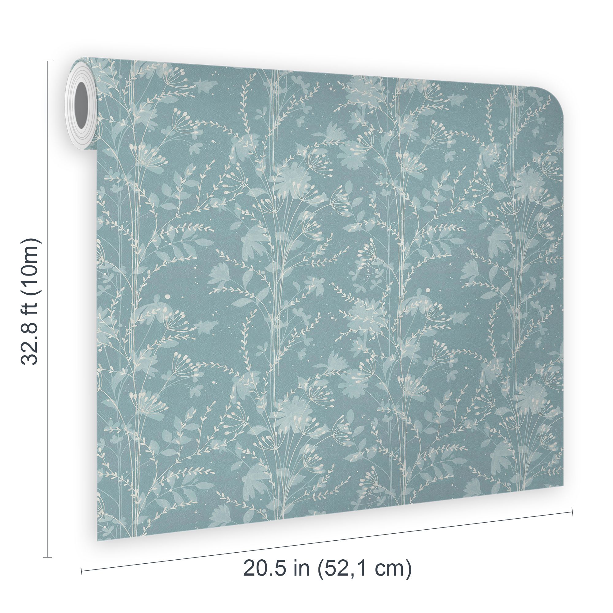 Laura Ashley The Wholesome Home Fennelton Pale Newport Blue Smooth Wallpaper