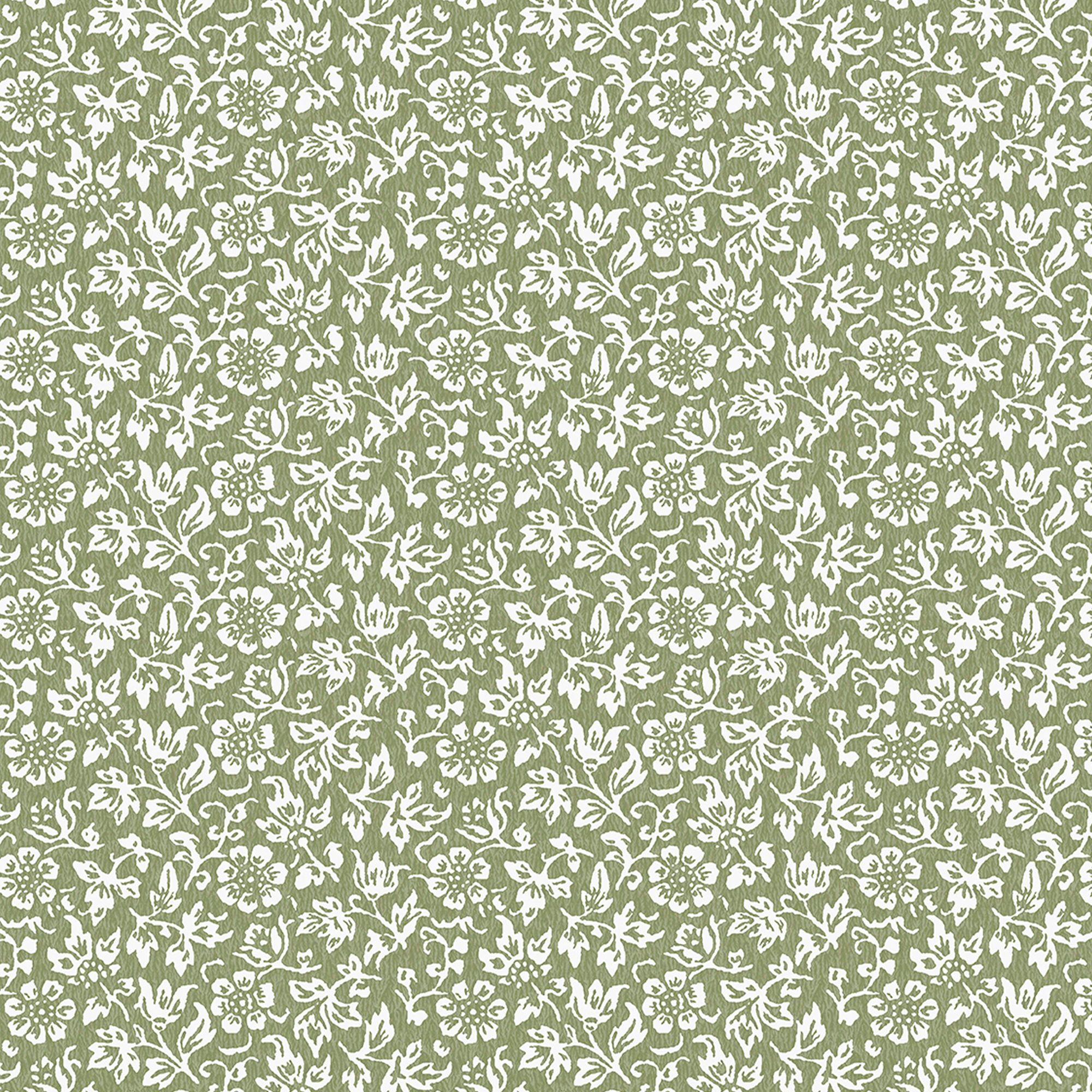 Laura Ashley The Wholesome Home Sweet Alyssum Moss Green Smooth Wallpaper
