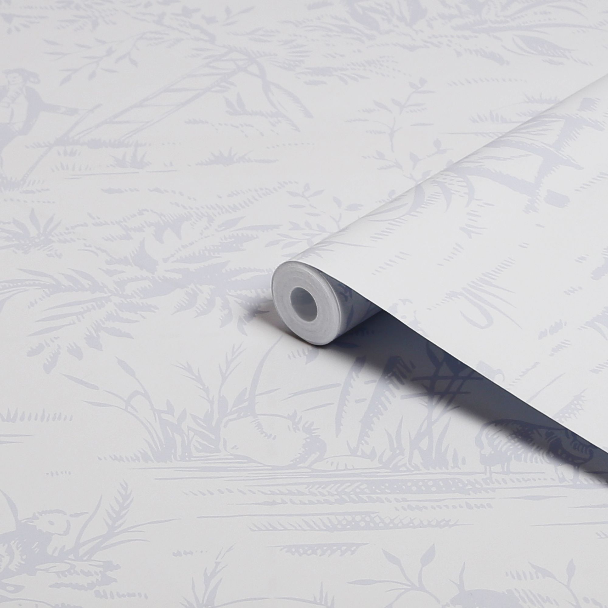 Laura Ashley Toile de Jouy Grey Classical Smooth Wallpaper Sample