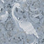Laura Ashley Tregaron Blue Animal Smooth Wallpaper