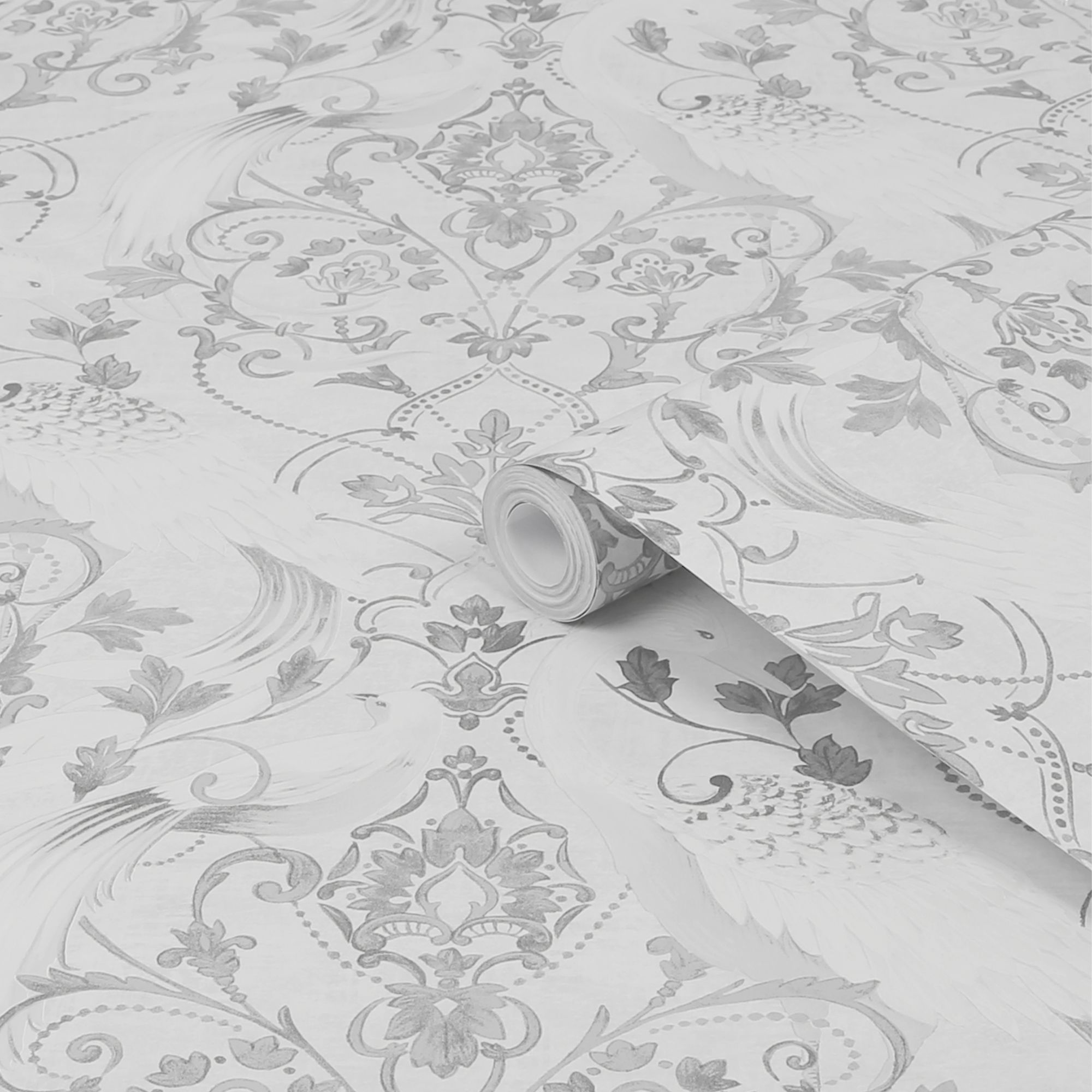 Laura Ashley Tregaron Grey Animal Smooth Wallpaper