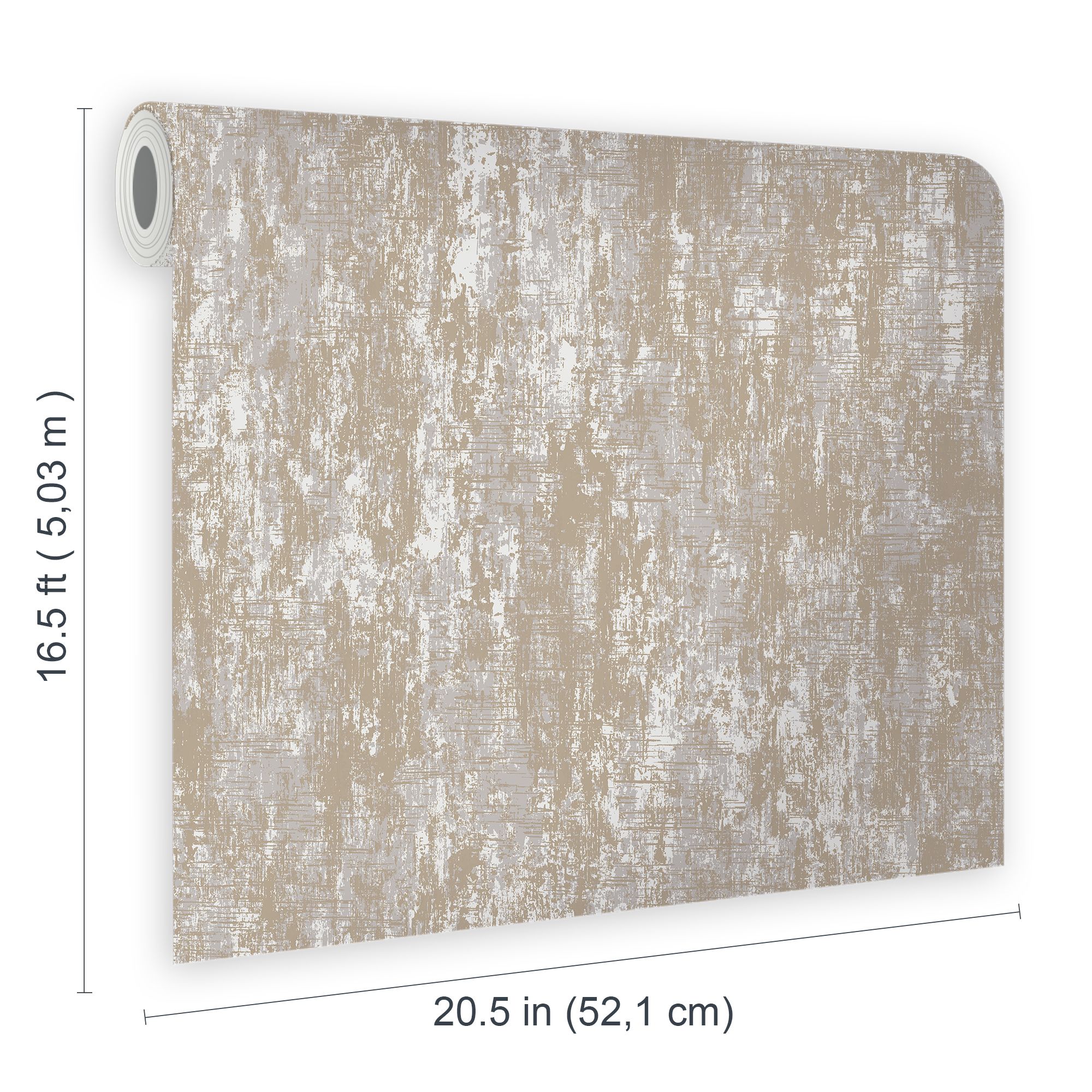 Laura Ashley Whinfell Champagne Metallic effect Industrial Smooth Wallpaper