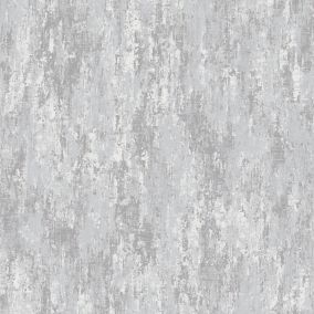 Laura Ashley Whinfell Silver Metallic effect Industrial Smooth Wallpaper