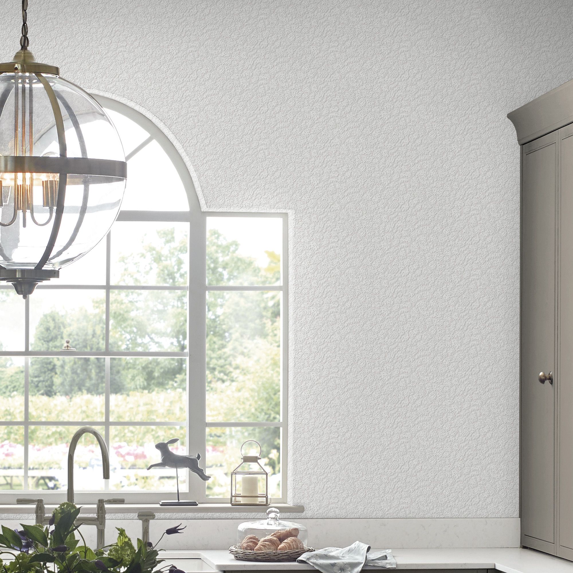 Laura Ashley White Stipple Smooth Wallpaper