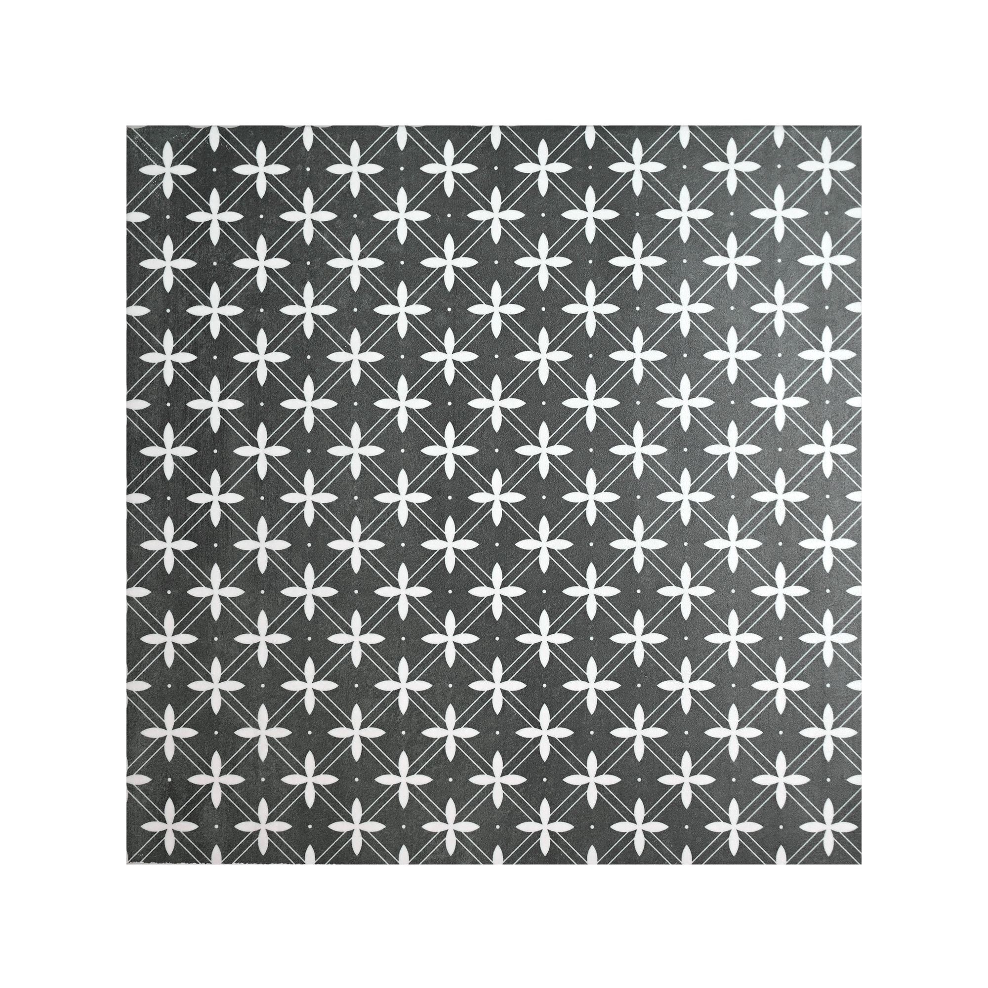 Laura Ashley Wickerwork Charcoal Matt Patterned Cement tile effect Ceramic Indoor Wall & floor tile, (L)300mm (W)300mm, 0.99m²