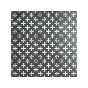 Laura Ashley Wickerworks Charcoal Matt Patterned Ceramic Wall & floor Tile Sample