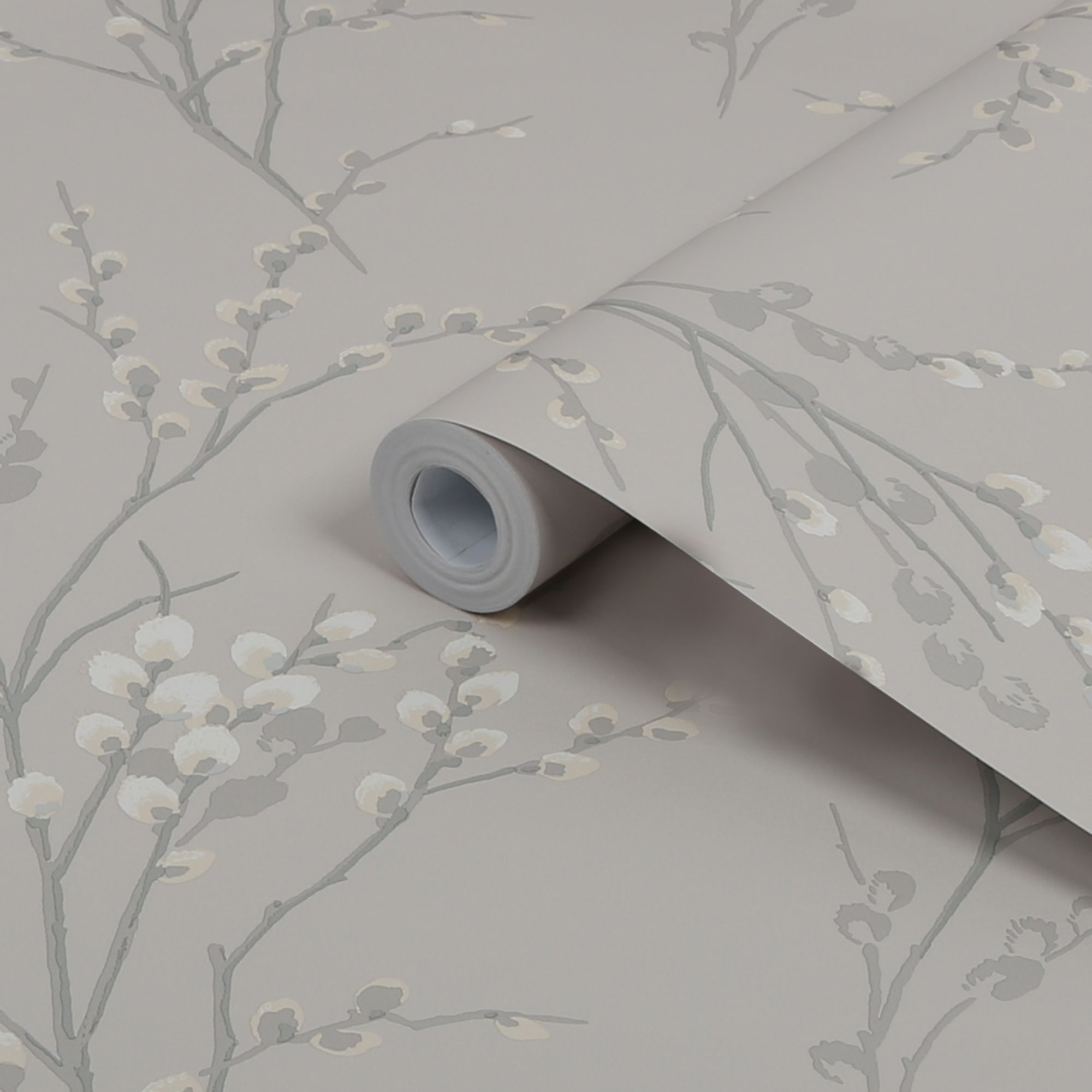 Laura Ashley Willow Dove grey Floral Smooth Wallpaper Sample DIY at B&Q