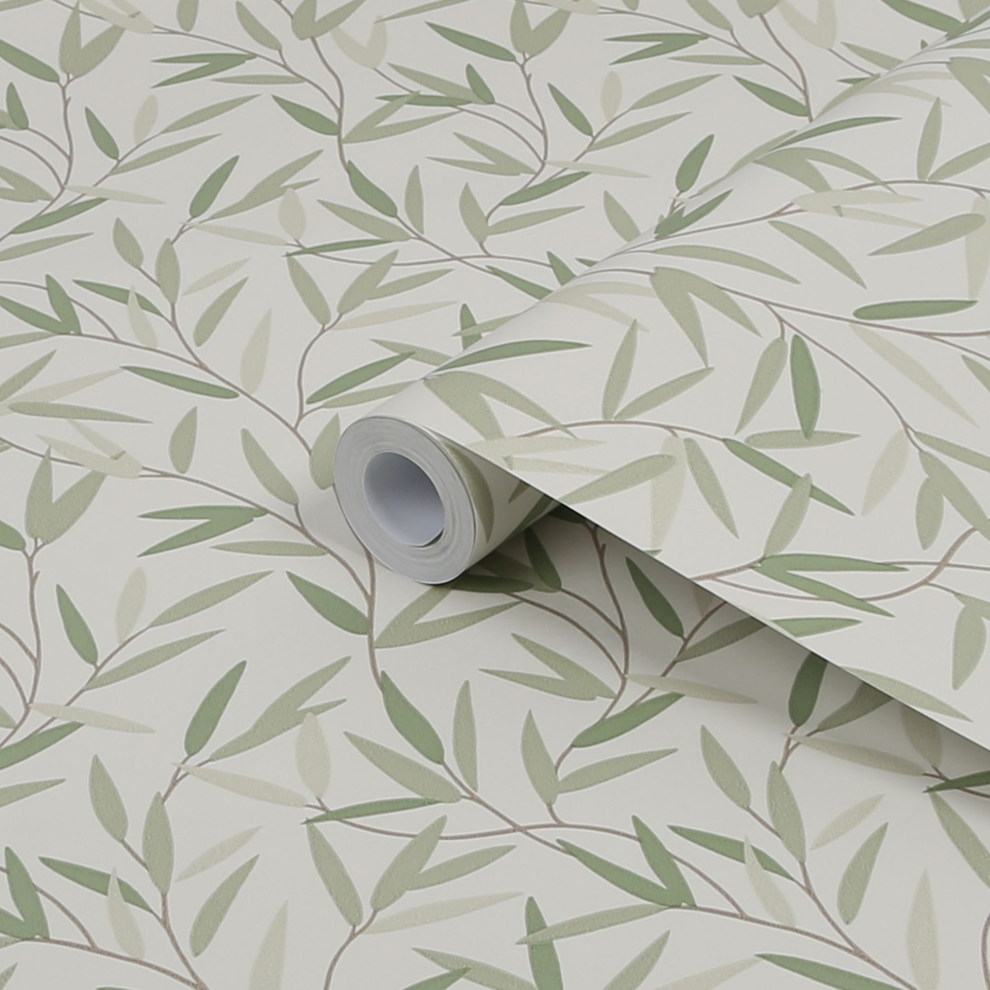 Laura Ashley Willow Hedgerow Leaf Smooth Wallpaper Sample